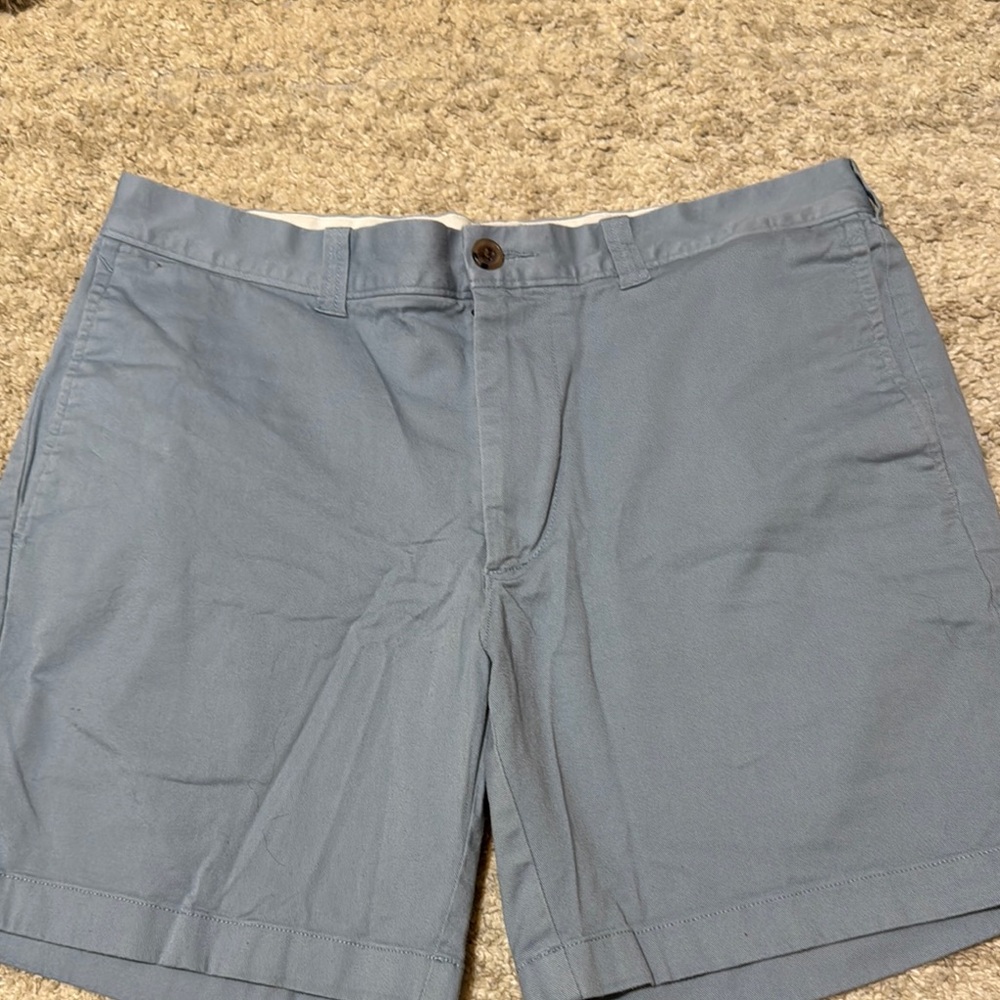 J. Crew Blue Flat Front Shorts Lightweight Cotton Blend